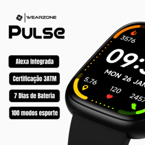 Relógio Inteligente Pulse Wearzone A Prova D'água com Alexa - Tela 47mm
